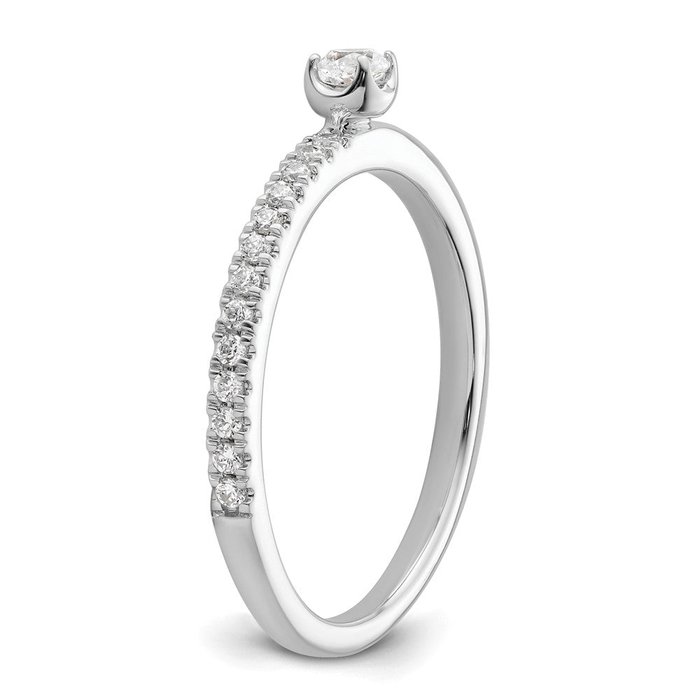 14K Weißgold Diamant-Ring mit im Labor gezüchteten Diamanten, VS/SI+ G+, „Two Promises“ Kombination Versprechen-/Ehering