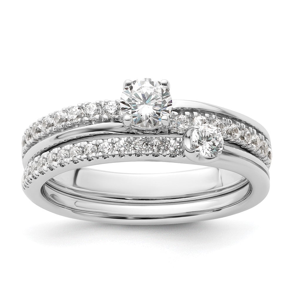14K Weißgold Verlobungsring mit im Labor gezüchteten Diamanten, VS/SI+ G+, "Two Promises"
