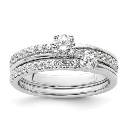 14K Weißgold Verlobungsring mit im Labor gezüchteten Diamanten, VS/SI+ G+, "Two Promises"