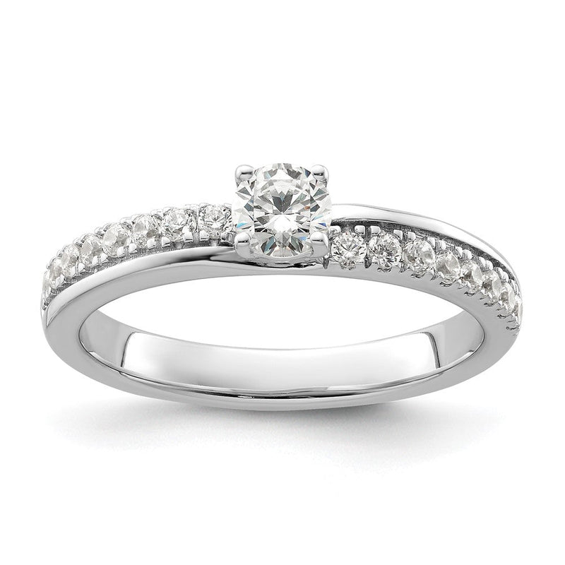14K Weißgold Verlobungsring mit im Labor gezüchteten Diamanten, VS/SI+ G+, "Two Promises"