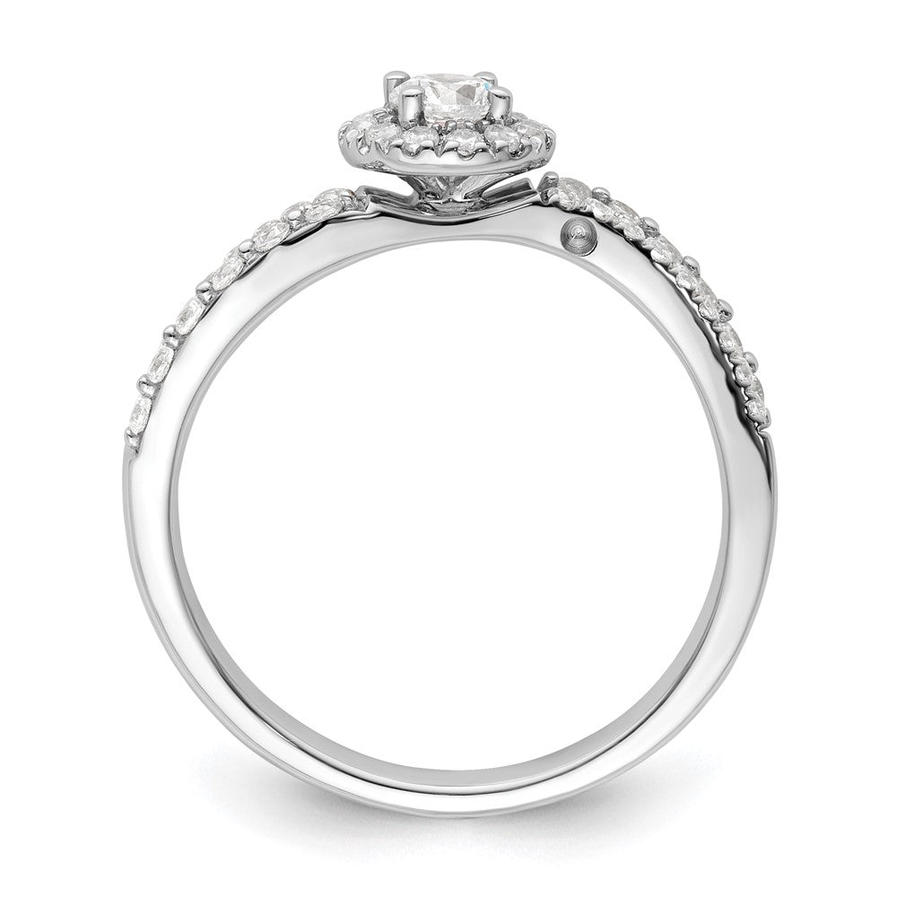 Two Promises 14K Weißgold Verlobungsring mit 0,5 ct. im Labor gezüchteten Diamanten VS/SI+ G+ in Halo-Fassung
