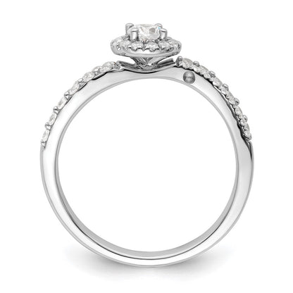 Two Promises 14K Weißgold Verlobungsring mit 0,5 ct. im Labor gezüchteten Diamanten VS/SI+ G+ in Halo-Fassung