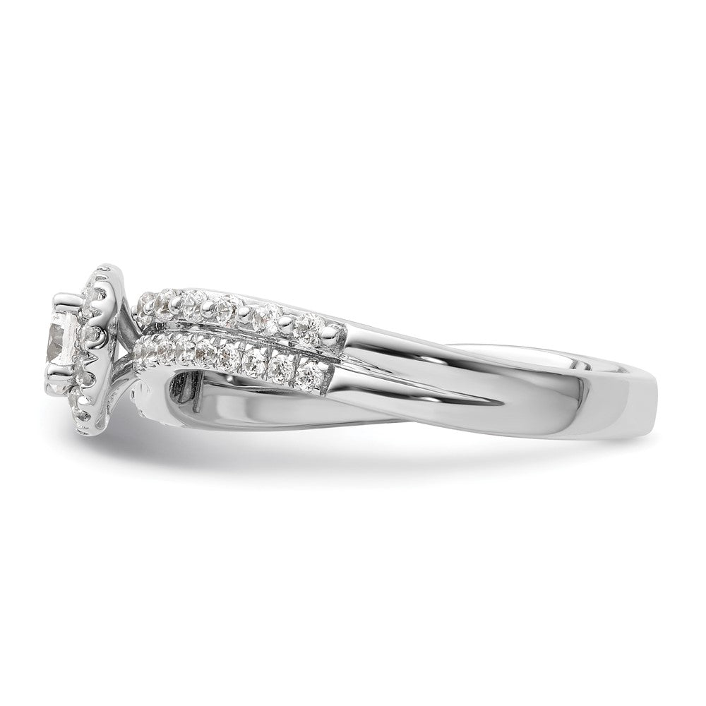 Two Promises 14K Weißgold Verlobungsring mit 0,5 ct. im Labor gezüchteten Diamanten VS/SI+ G+ in Halo-Fassung