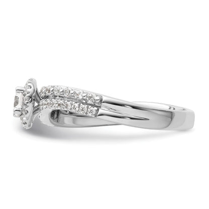 Two Promises 14K Weißgold Verlobungsring mit 0,5 ct. im Labor gezüchteten Diamanten VS/SI+ G+ in Halo-Fassung