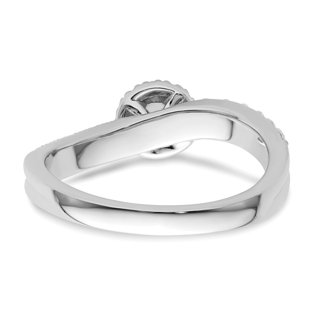 Two Promises 14K Weißgold Verlobungsring mit 0,5 ct. im Labor gezüchteten Diamanten VS/SI+ G+ in Halo-Fassung