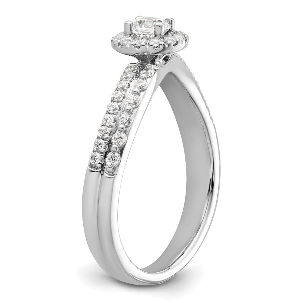 Two Promises 14K Weißgold Verlobungsring mit 0,5 ct. im Labor gezüchteten Diamanten VS/SI+ G+ in Halo-Fassung