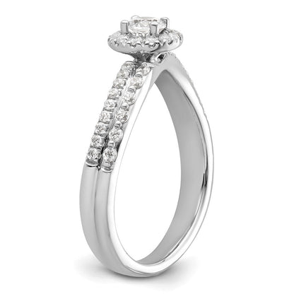 Two Promises 14K Weißgold Verlobungsring mit 0,5 ct. im Labor gezüchteten Diamanten VS/SI+ G+ in Halo-Fassung