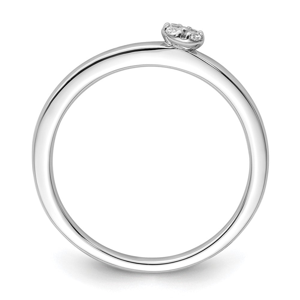 14K Weißgold Ring mit im Labor gezüchteten VS/SI+ G+ Diamanten „Two Promises“ Freundschafts- und Ehering-Set