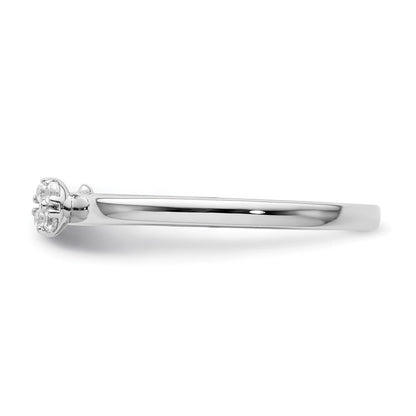 14K Weißgold Ring mit im Labor gezüchteten VS/SI+ G+ Diamanten „Two Promises“ Freundschafts- und Ehering-Set