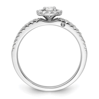 14K Weißgold Verlobungsring mit Halo, Labor-Diamanten VS/SI FGH, Two Promises