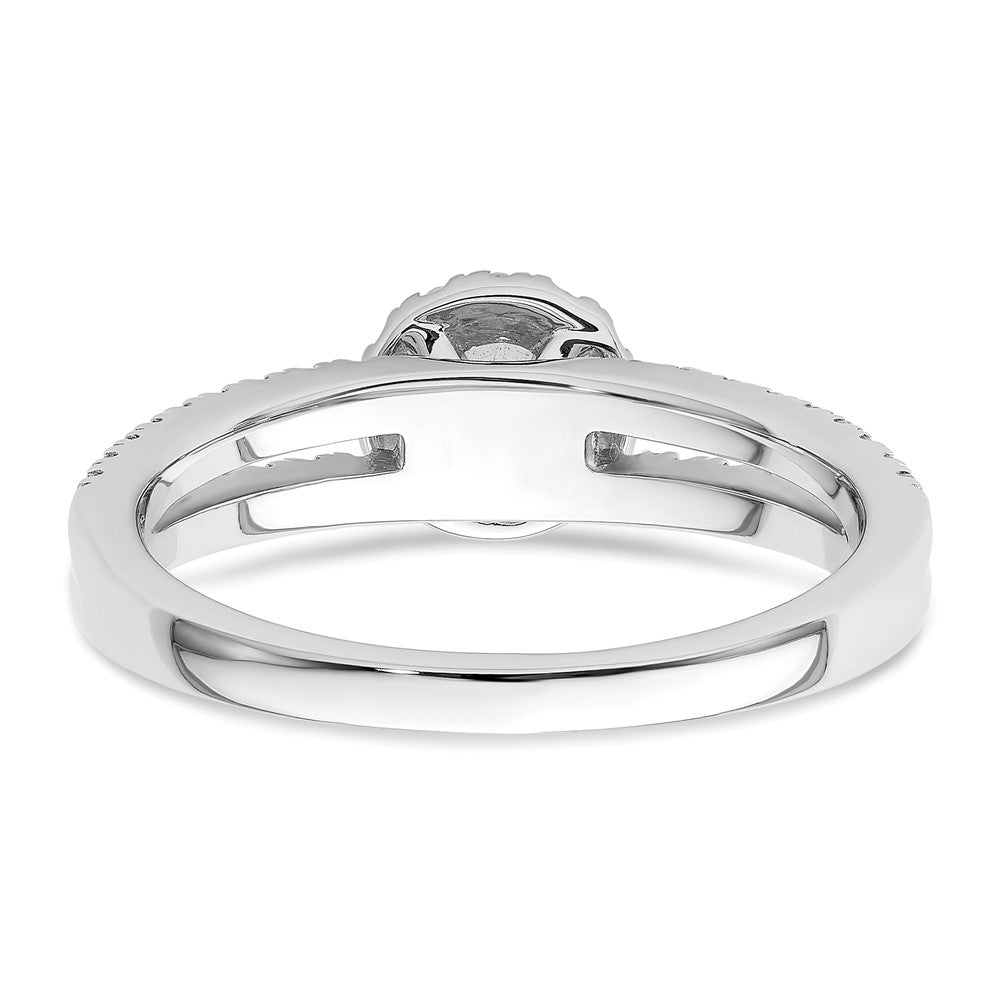 14K Weißgold Verlobungsring mit Halo, Labor-Diamanten VS/SI FGH, Two Promises