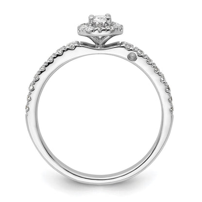 Two Promises 14k Weißgold 0,62 ct. Lab Grown Diamant VS/SI+ G+ Petite Halo Verlobungsring