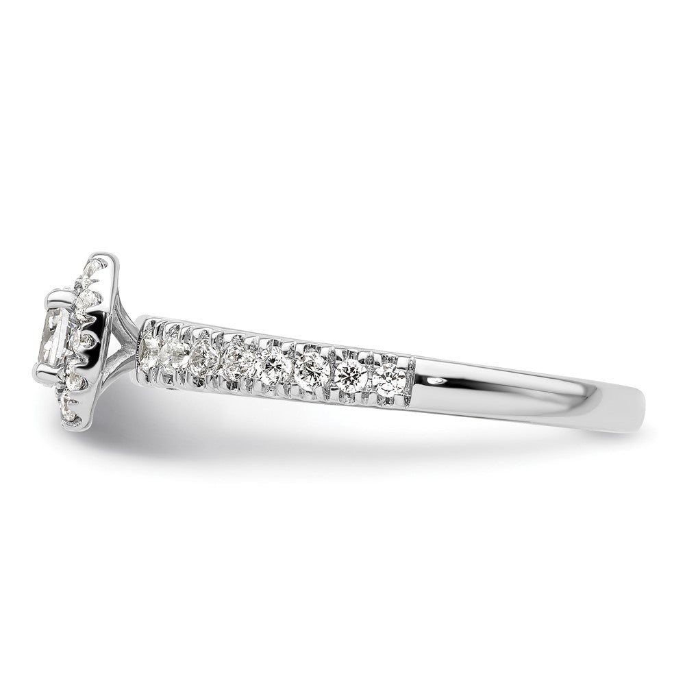 Two Promises 14k Weißgold 0,62 ct. Lab Grown Diamant VS/SI+ G+ Petite Halo Verlobungsring
