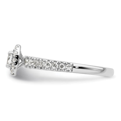 Two Promises 14k Weißgold 0,62 ct. Lab Grown Diamant VS/SI+ G+ Petite Halo Verlobungsring