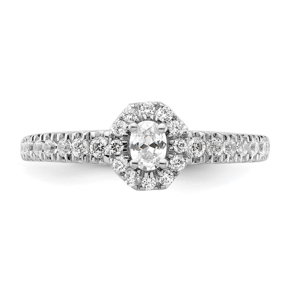 Two Promises 14k Weißgold 0,62 ct. Lab Grown Diamant VS/SI+ G+ Petite Halo Verlobungsring