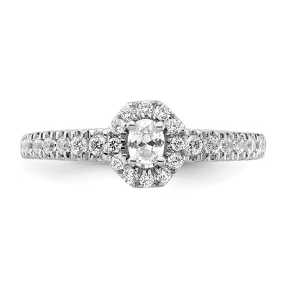 Two Promises 14k Weißgold 0,62 ct. Lab Grown Diamant VS/SI+ G+ Petite Halo Verlobungsring