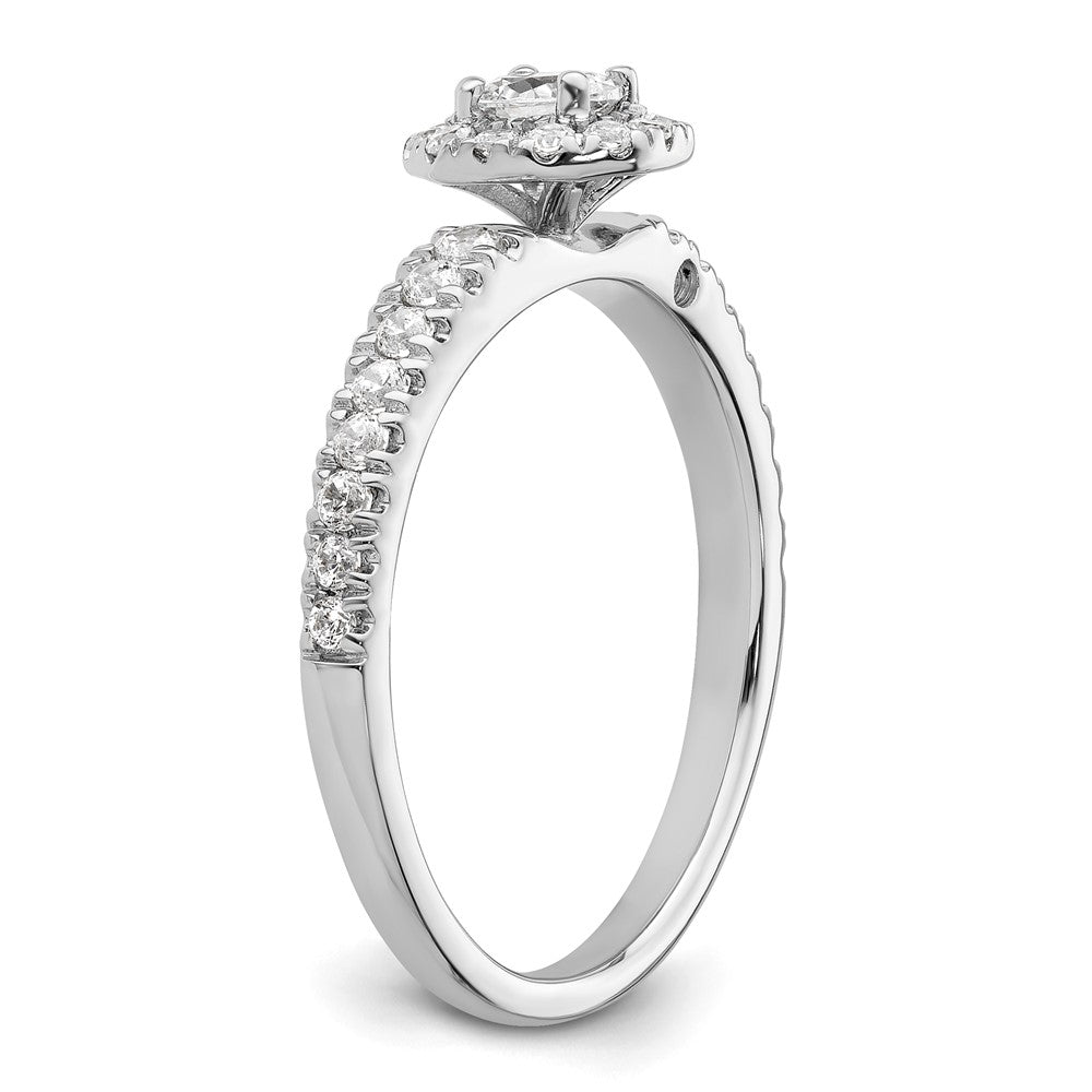 Two Promises 14k Weißgold 0,62 ct. Lab Grown Diamant VS/SI+ G+ Petite Halo Verlobungsring