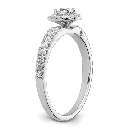 Two Promises 14k Weißgold 0,62 ct. Lab Grown Diamant VS/SI+ G+ Petite Halo Verlobungsring