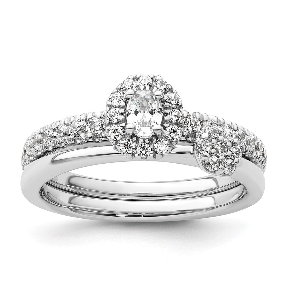 Two Promises 14k Weißgold 0,62 ct. Lab Grown Diamant VS/SI+ G+ Petite Halo Verlobungsring