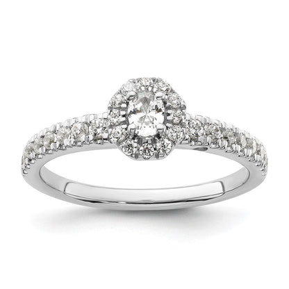Two Promises 14k Weißgold 0,62 ct. Lab Grown Diamant VS/SI+ G+ Petite Halo Verlobungsring