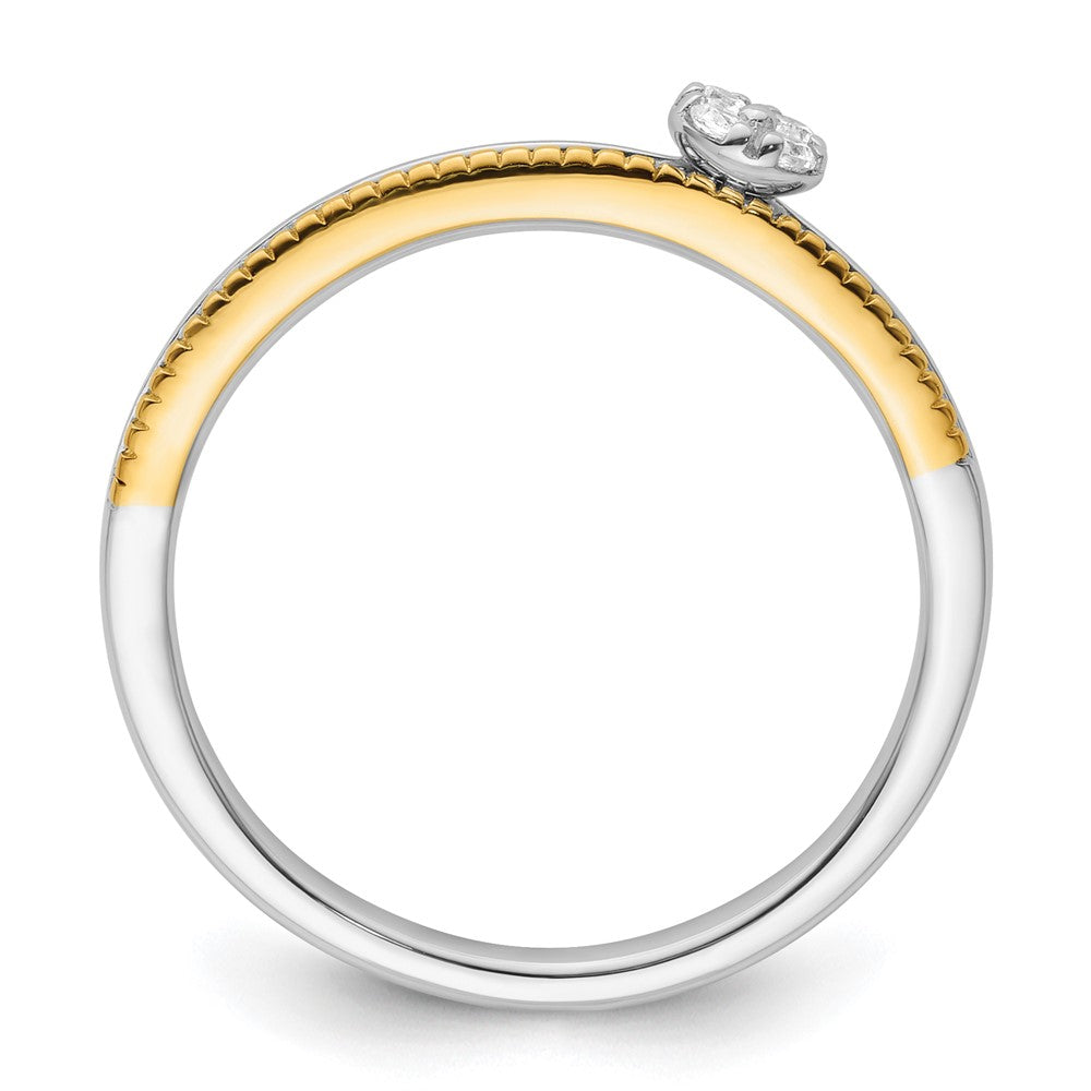 14K Bicolor Diamant-Ring "Two Promises" (im Labor gezüchtet), VS/SI+ G+, Versprechen-/Ehering, Komplettring