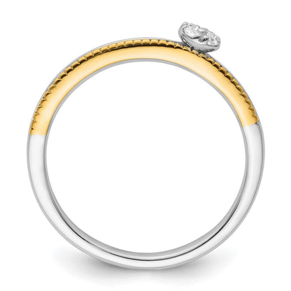 14K Bicolor Diamant-Ring "Two Promises" (im Labor gezüchtet), VS/SI+ G+, Versprechen-/Ehering, Komplettring