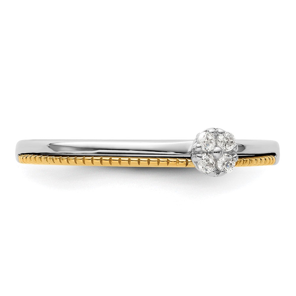 14K Bicolor Diamant-Ring "Two Promises" (im Labor gezüchtet), VS/SI+ G+, Versprechen-/Ehering, Komplettring