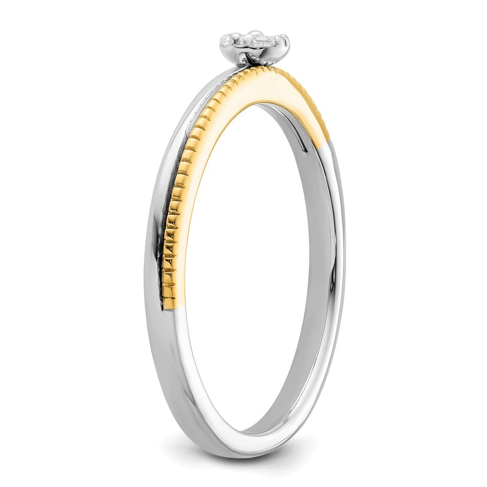 14K Bicolor Diamant-Ring "Two Promises" (im Labor gezüchtet), VS/SI+ G+, Versprechen-/Ehering, Komplettring