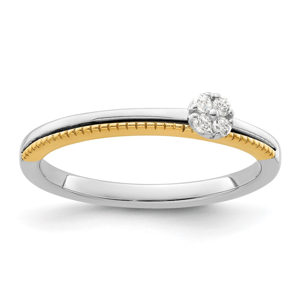 14K Bicolor Diamant-Ring "Two Promises" (im Labor gezüchtet), VS/SI+ G+, Versprechen-/Ehering, Komplettring