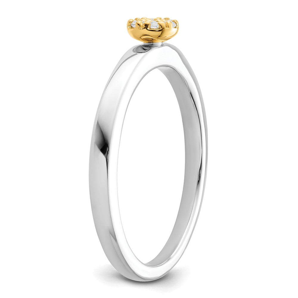 14K Bicolor Two Promises 0,05 ct. Laborgezüchteter Diamant VS/SI+ G+ Promise-Ring