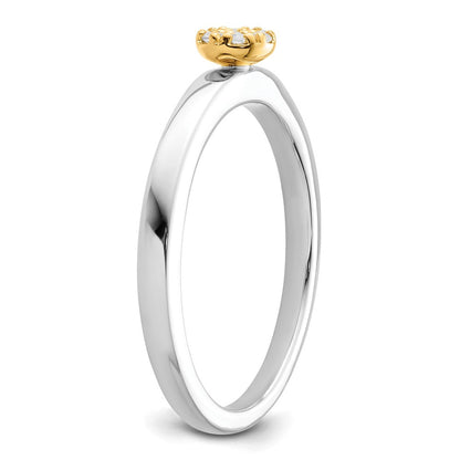 14K Bicolor Two Promises 0,05 ct. Laborgezüchteter Diamant VS/SI+ G+ Promise-Ring