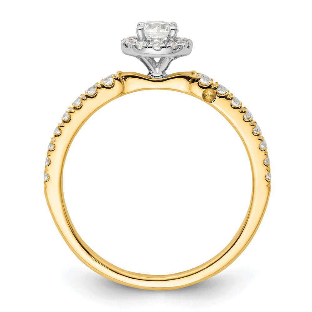 14K Bicolor "Two Promises" Petite-Halo-Verlobungsring mit 0,625 ct. im Labor gezüchteten Diamanten, VS/SI+ G+