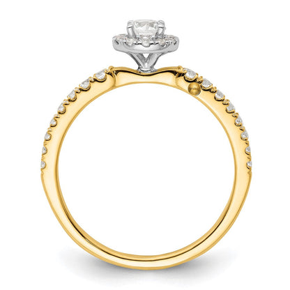14K Bicolor "Two Promises" Petite-Halo-Verlobungsring mit 0,625 ct. im Labor gezüchteten Diamanten, VS/SI+ G+