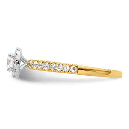 14K Bicolor "Two Promises" Petite-Halo-Verlobungsring mit 0,625 ct. im Labor gezüchteten Diamanten, VS/SI+ G+