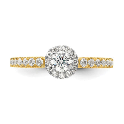 14K Bicolor "Two Promises" Petite-Halo-Verlobungsring mit 0,625 ct. im Labor gezüchteten Diamanten, VS/SI+ G+