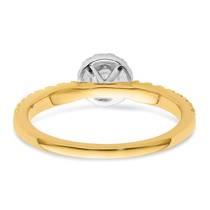 14K Bicolor "Two Promises" Petite-Halo-Verlobungsring mit 0,625 ct. im Labor gezüchteten Diamanten, VS/SI+ G+