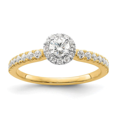 14K Bicolor "Two Promises" Petite-Halo-Verlobungsring mit 0,625 ct. im Labor gezüchteten Diamanten, VS/SI+ G+