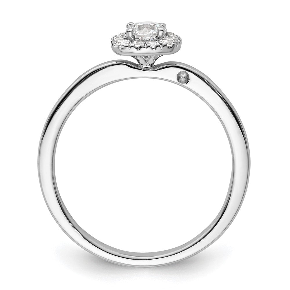 Two Promises 14K Weißgold 0,375 ct. Labor Gezüchteter Diamant VS/SI+ G+ Kompletter Petite Halo Verlobungsring