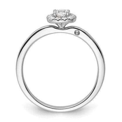 Two Promises 14K Weißgold 0,375 ct. Labor Gezüchteter Diamant VS/SI+ G+ Kompletter Petite Halo Verlobungsring