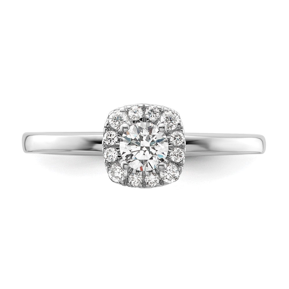 Two Promises 14K Weißgold 0,375 ct. Labor Gezüchteter Diamant VS/SI+ G+ Kompletter Petite Halo Verlobungsring