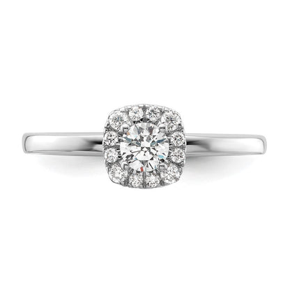 Two Promises 14K Weißgold 0,375 ct. Labor Gezüchteter Diamant VS/SI+ G+ Kompletter Petite Halo Verlobungsring
