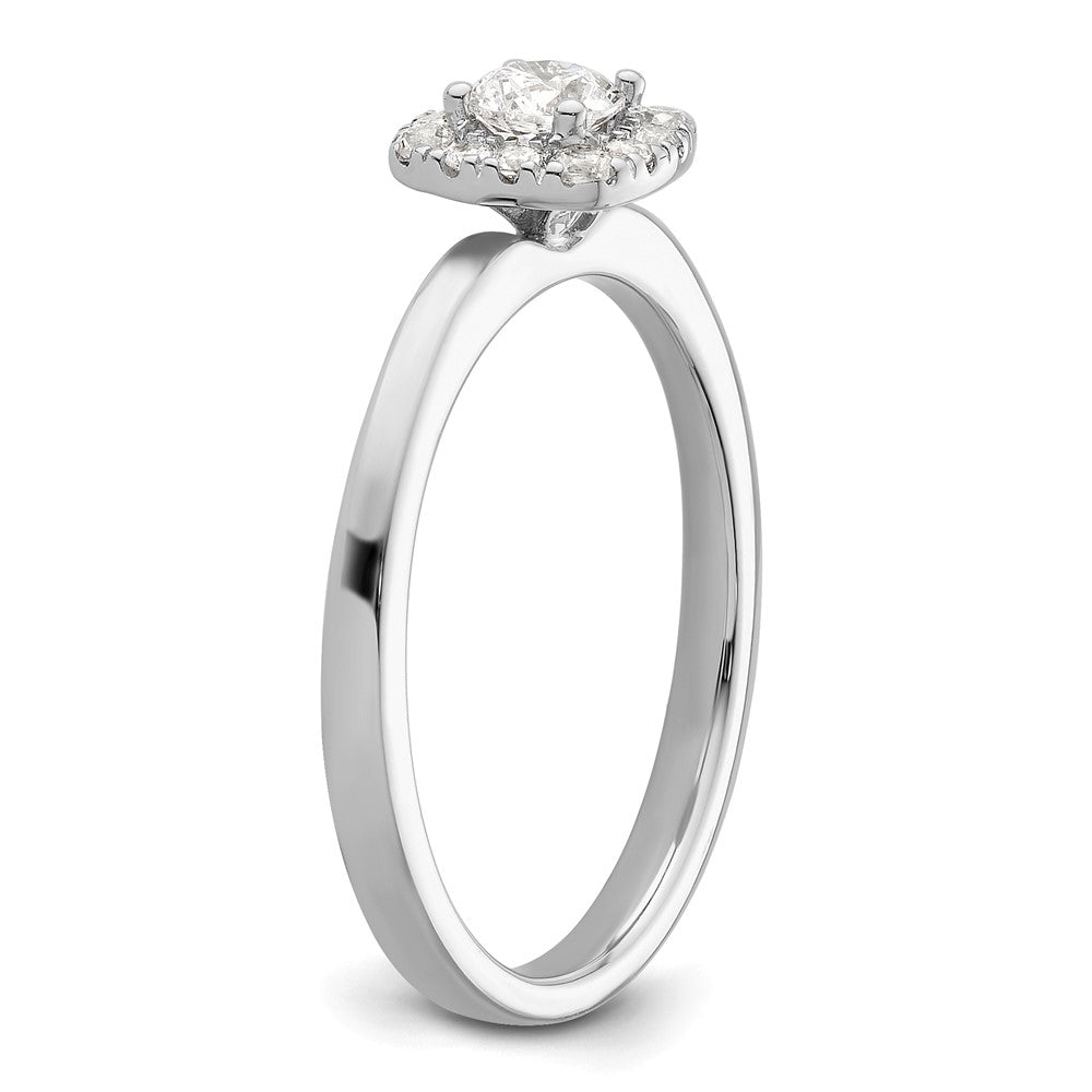 Two Promises 14K Weißgold 0,375 ct. Labor Gezüchteter Diamant VS/SI+ G+ Kompletter Petite Halo Verlobungsring