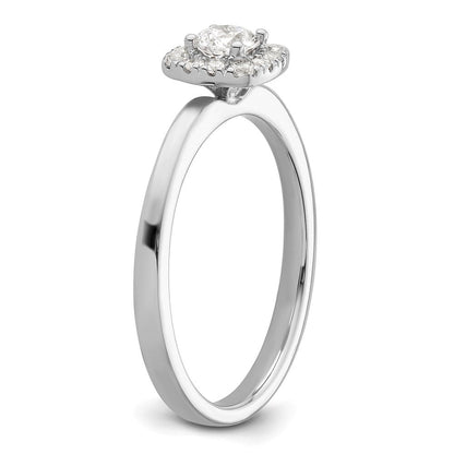 Two Promises 14K Weißgold 0,375 ct. Labor Gezüchteter Diamant VS/SI+ G+ Kompletter Petite Halo Verlobungsring