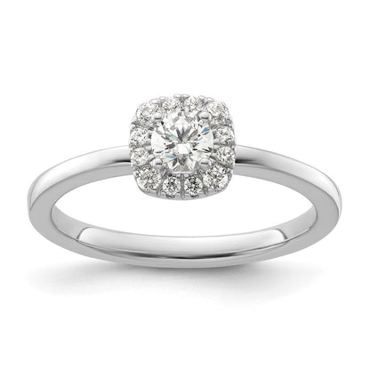 Two Promises 14K Weißgold 0,375 ct. Labor Gezüchteter Diamant VS/SI+ G+ Kompletter Petite Halo Verlobungsring