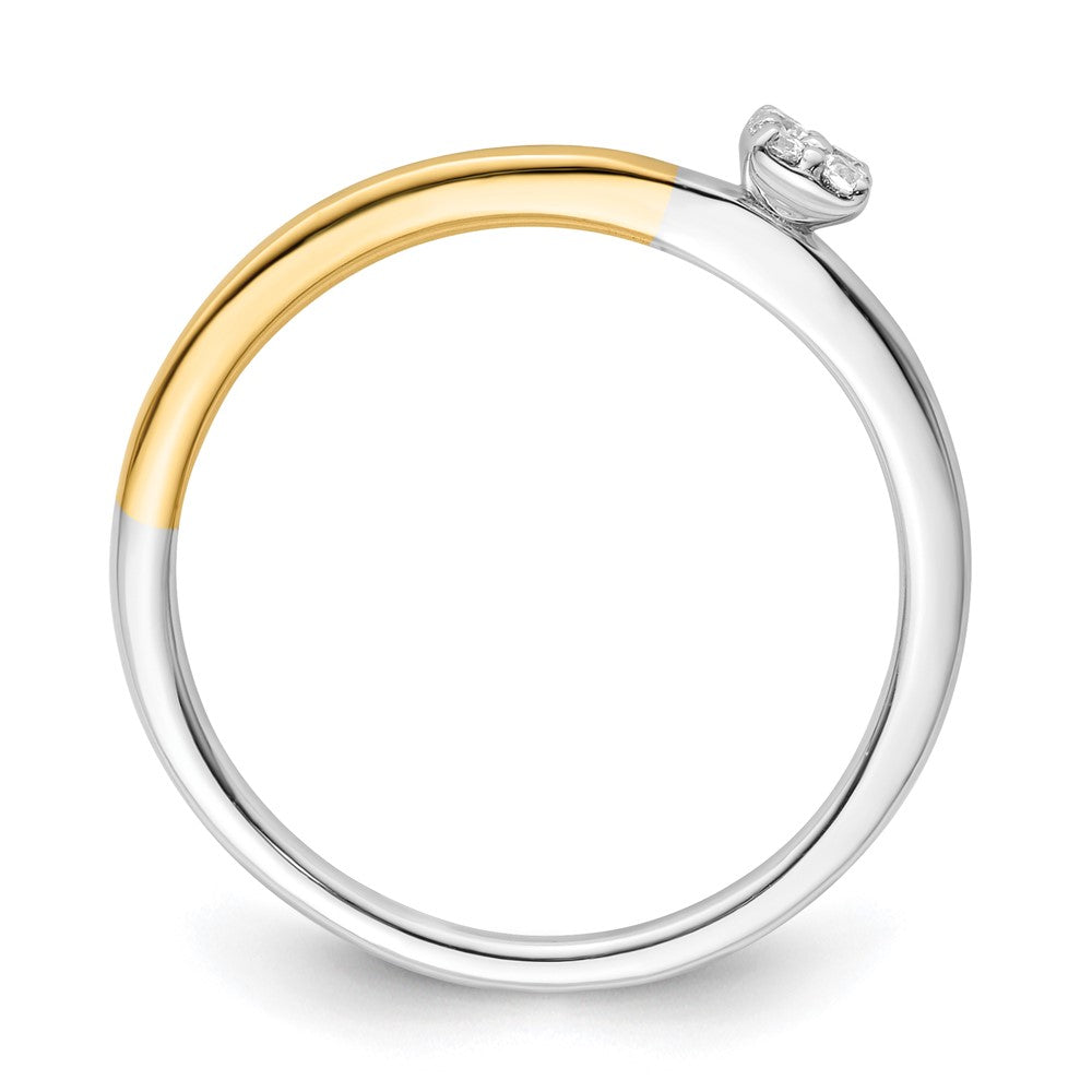 14K Zweifarbiger Labor gezüchteter VS/SI+ G+ Diamant Zwei-Versprechen-Ring