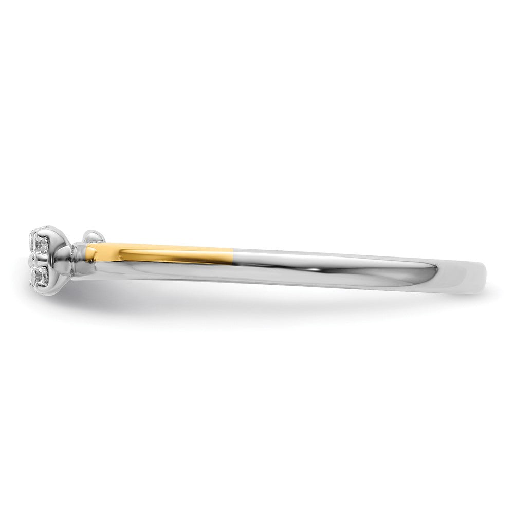 14K Zweifarbiger Labor gezüchteter VS/SI+ G+ Diamant Zwei-Versprechen-Ring