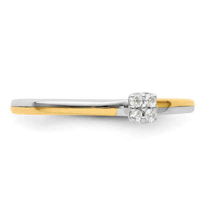 14K Zweifarbiger Labor gezüchteter VS/SI+ G+ Diamant Zwei-Versprechen-Ring