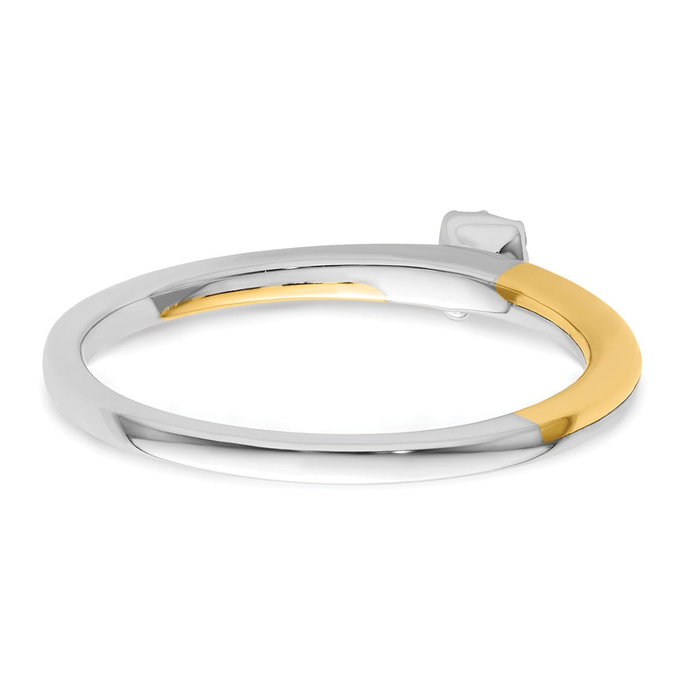 14K Zweifarbiger Labor gezüchteter VS/SI+ G+ Diamant Zwei-Versprechen-Ring