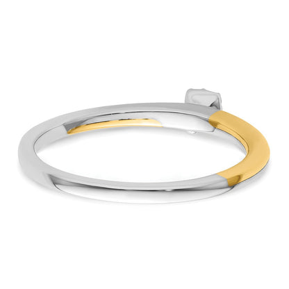 14K Zweifarbiger Labor gezüchteter VS/SI+ G+ Diamant Zwei-Versprechen-Ring