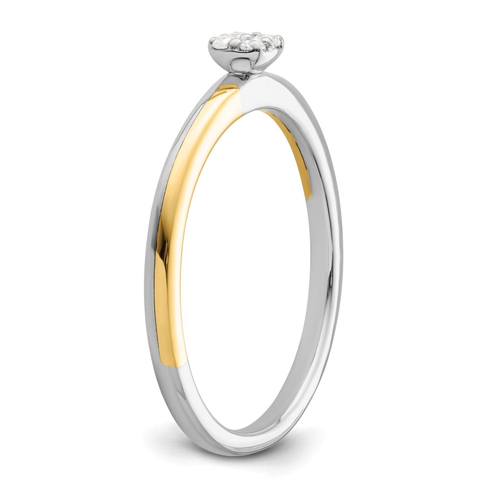 14K Zweifarbiger Labor gezüchteter VS/SI+ G+ Diamant Zwei-Versprechen-Ring